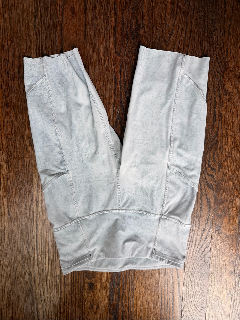 lululemon athletica light gray marble-print high-waist athletic shorts